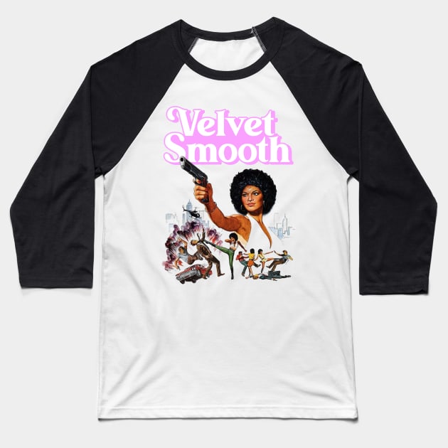 Retro Velvet Smooth ))(( Cult Classic Baseball T-Shirt by darklordpug